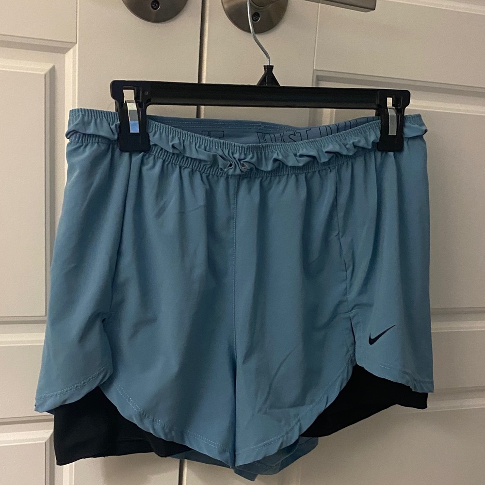 Nike Women's Sky Blue Running Shorts with Black Liner